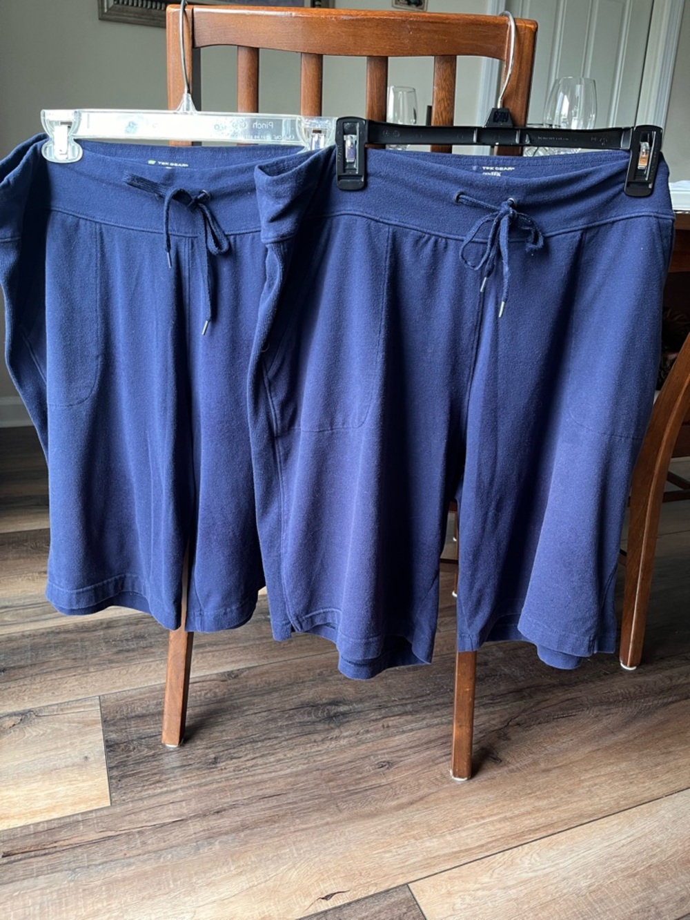 Two pair navy shorts by Tek Gear! Pockets, pull on with drawstring! Comfortable! - Picture 10 of 10